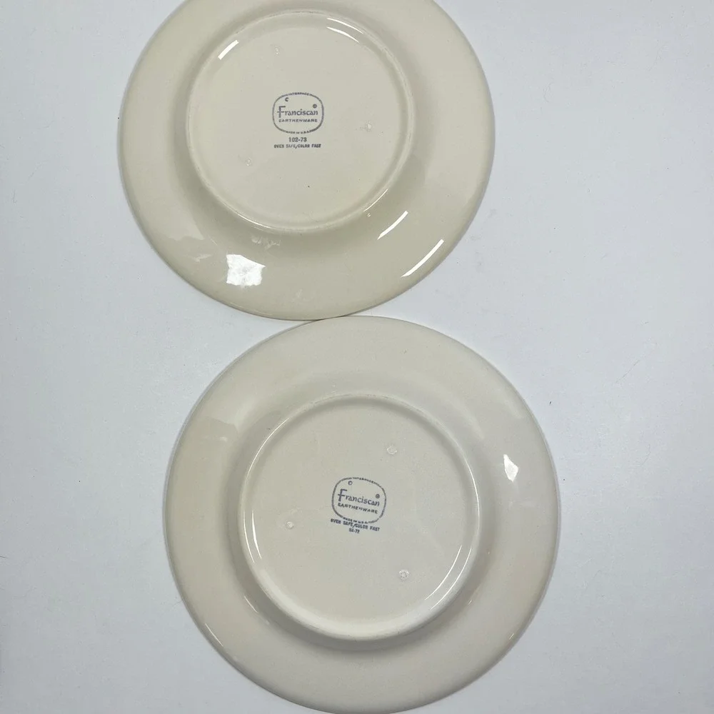 Franciscan Earthenware Moondance Salad Plates 2 Blue Purple MCM Vintage 8.5